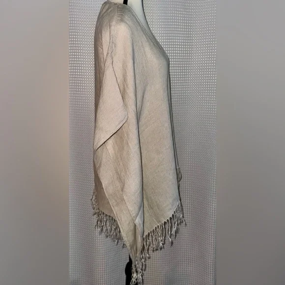MICHAEL KORS 100% linen beige poncho size Large/XL - Picture 5 of 14